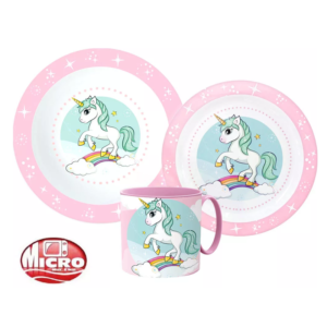 Unicorn Dinner Set Girls Unicorn 3 Piece Plate, Bowl & Mug Dinner Set