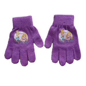Princess Gloves Girls Disney Princess Winter Gloves Age 3-8 Years Purple & Grey