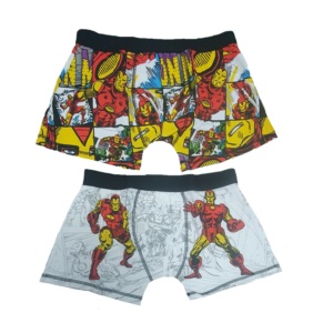 Iron Man Trunks Men's Iron Man Boxer Shorts Hipsters Cotton 2 In A Pack Underwear Size S-XL