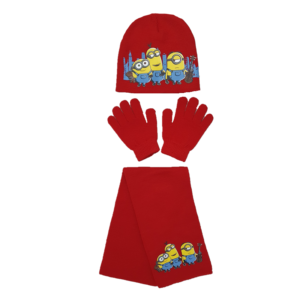 Minions Hat Set Kids Minions Winter 3 Piece Hat Gloves Scarf Set Age 3-8 Years