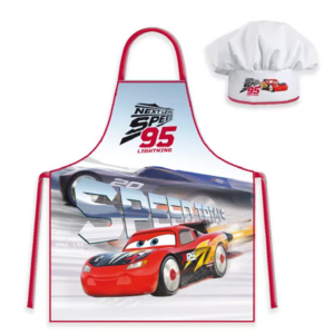 Cars Apron & Chef Hat Set Next Level Boys Disney Cars Lightning McQueen Chef Set Age 3-8 Years