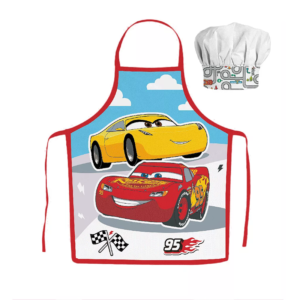Cars Apron & Chef Hat Set Boys Disney Cruz Ramirez & Lightning McQueen Chef Set Age 3-8 Years