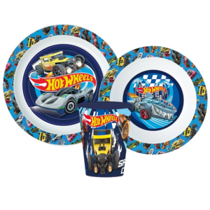 Hot Wheels Dinner Set Kids Hot Wheels 3 Piece Microwavable Dinner Set Plate Bowl & Cup