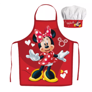 Minnie Mouse Apron & Chef Hat Set Red Heart Girls Disney Minnie Mouse Chef Set Age 3-8 Years