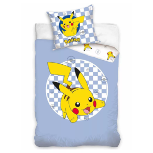 Pokemon Duvet Cover & Pillow Case Single Kids Pokemon Checked Duvet Set 100% Cotton Size 140 x 200 cm