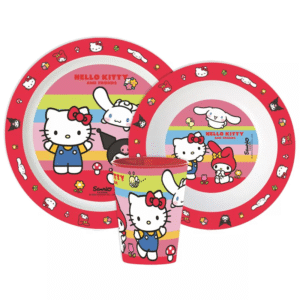 Hello Kitty Dinner Set Kids Hello Kitty 3 Piece Microwavable Dinner Set Plate Bowl & Cup