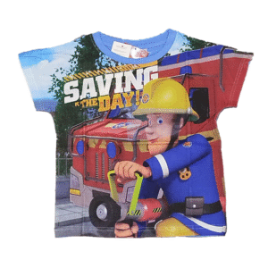 Fireman Sam T-shirt Boys Fireman Sam Cotton T-shirt Size 2-6 Years